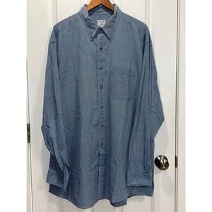 Brooks Brothers Mens XL Blue Micro Check Button Down Sport Shirt Long Sleeve